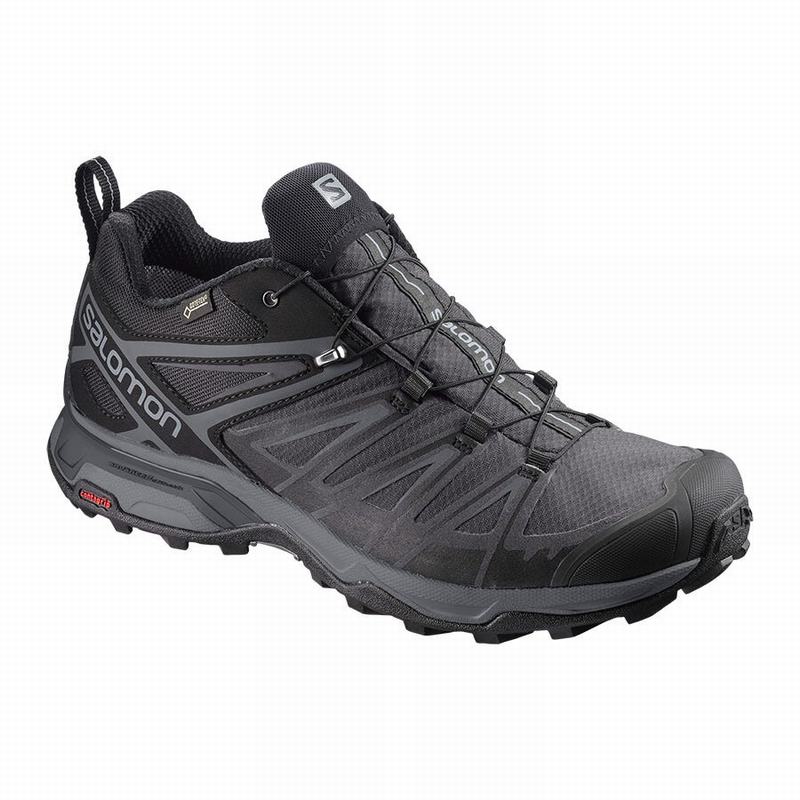 Salomon Israel X ULTRA 3 WIDE GORE-TEX - Mens Hiking Shoes - Black (YXVD-84513)